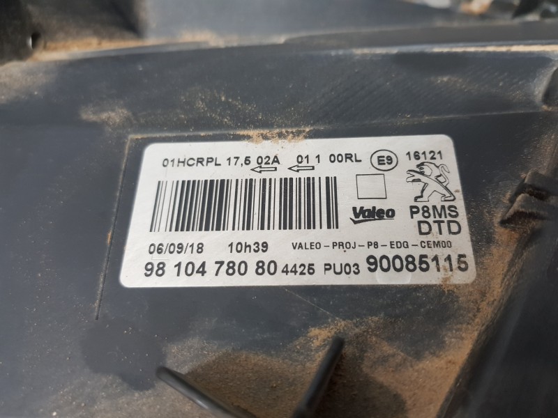 Recambio de faro derecho para peugeot 3008 active referencia OEM IAM 9810478080   Recambio de faro derecho para peugeot 3008 active referencia OEM IAM 9810478080
