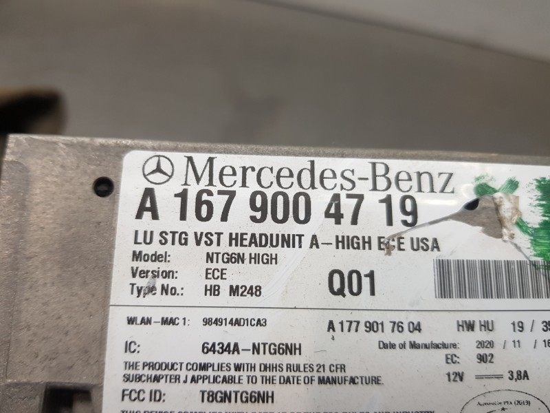Recambio de sistema audio / radio cd para mercedes clase a (w177) 200 d referencia OEM IAM A1679004719  