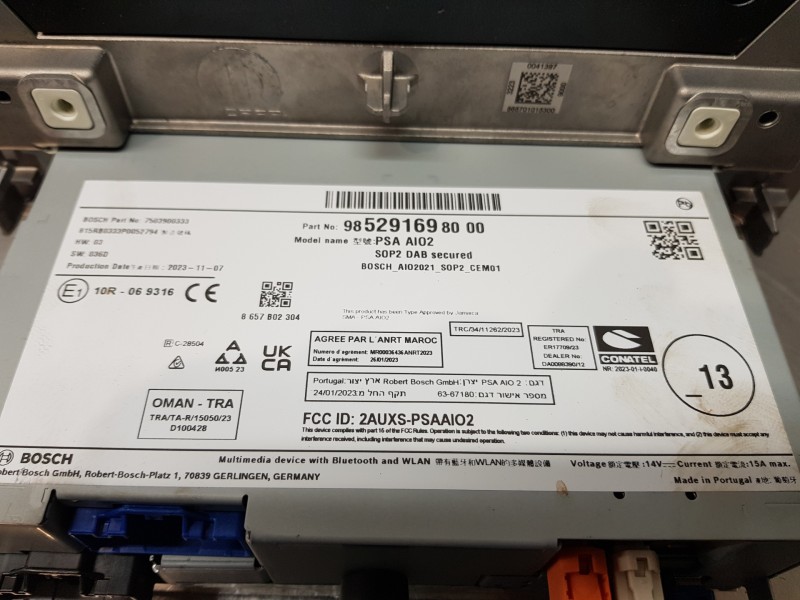 Recambio de pantalla multifuncion para opel corsa f elegance referencia OEM IAM 9852916980  