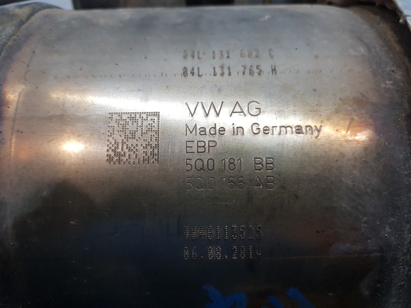 Recambio de filtro de particulas para audi a3 (8v) attracted referencia OEM IAM 04L131606NX 5Q0166AB 5Q0131705M