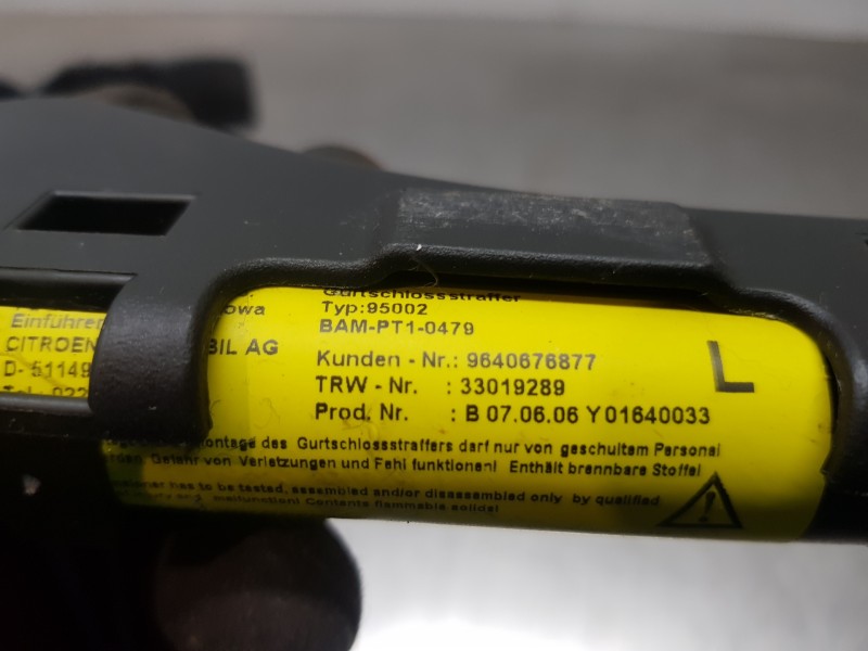 Recambio de pretensor airbag izquierdo para citroen c3 furio referencia OEM IAM 8973TH  