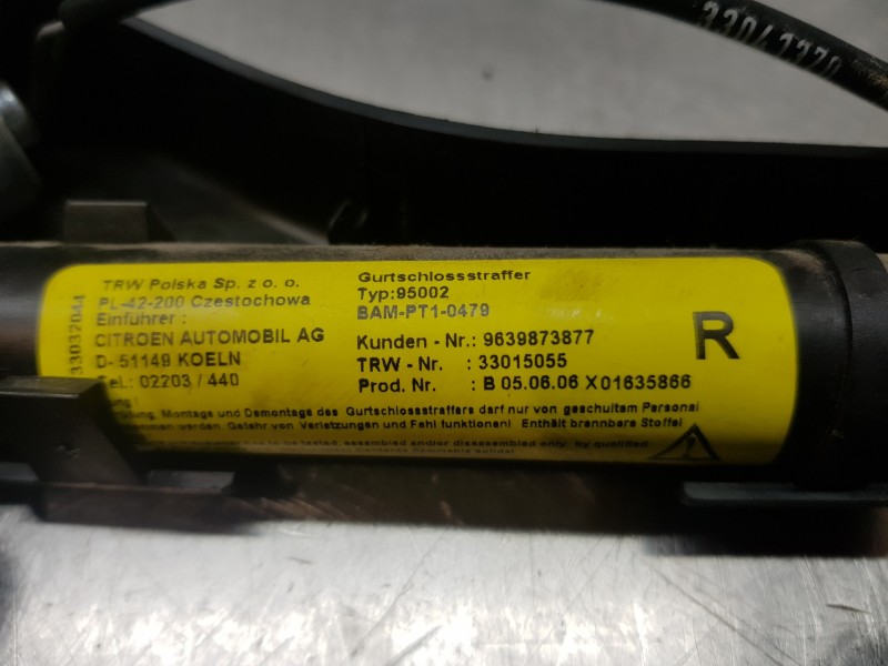 Recambio de pretensor airbag derecho para citroen c3 furio referencia OEM IAM 8973TJ  