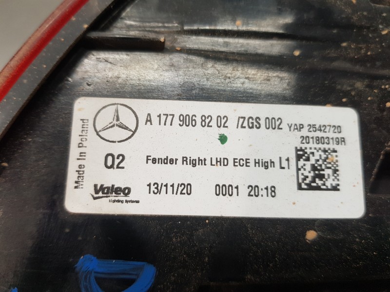 Recambio de piloto trasero derecho para mercedes clase a (w177) 200 d referencia OEM IAM A1779068202  