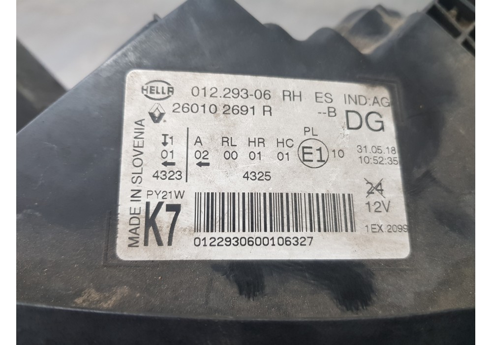 Recambio de faro derecho para renault scenic iv intens referencia OEM IAM 260102691R   Recambio de faro derecho para renault scenic iv intens referencia OEM IAM 260102691R