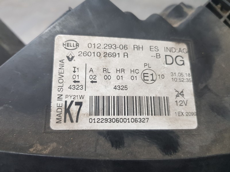 Recambio de faro derecho para renault scenic iv intens referencia OEM IAM 260102691R   Recambio de faro derecho para renault scenic iv intens referencia OEM IAM 260102691R