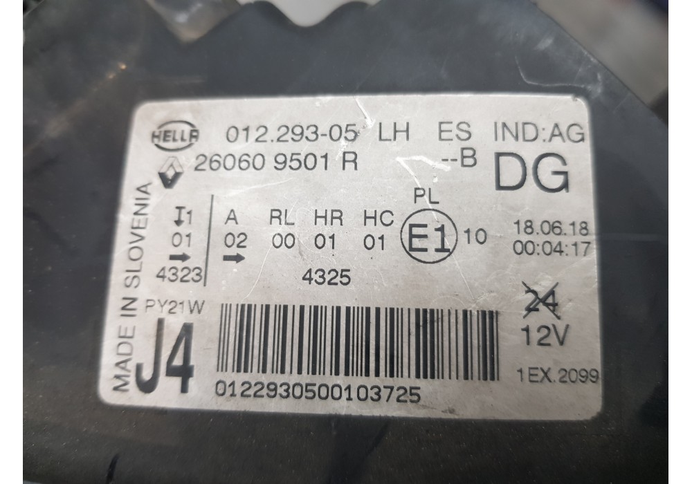 Recambio de faro izquierdo para renault scenic iv intens referencia OEM IAM 260609501R   Recambio de faro izquierdo para renault scenic iv intens referencia OEM IAM 260609501R