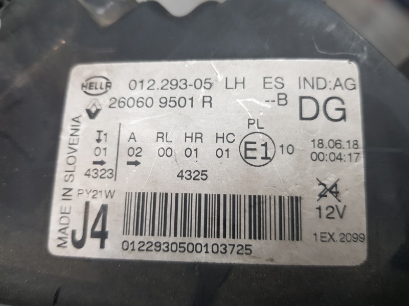 Recambio de faro izquierdo para renault scenic iv intens referencia OEM IAM 260609501R   Recambio de faro izquierdo para renault scenic iv intens referencia OEM IAM 260609501R