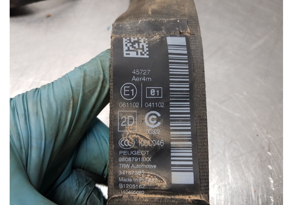 Recambio de cinturon seguridad trasero derecho para peugeot 308 sw style referencia OEM IAM 98087918XX   Recambio de cinturon seguridad trasero derecho para peugeot 308 sw style referencia OEM IAM 98087918XX
