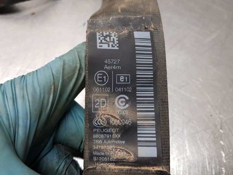 Recambio de cinturon seguridad trasero derecho para peugeot 308 sw style referencia OEM IAM 98087918XX   Recambio de cinturon seguridad trasero derecho para peugeot 308 sw style referencia OEM IAM 98087918XX