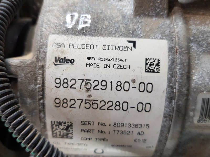 Recambio de compresor aire acondicionado para peugeot 3008 active referencia OEM IAM 9827529180  