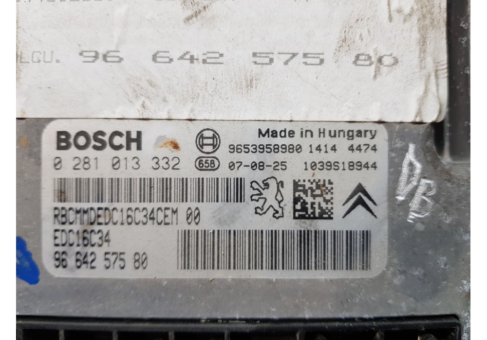 Recambio de centralita motor uce para peugeot 308 premium referencia OEM IAM 0281013332   Recambio de centralita motor uce para peugeot 308 premium referencia OEM IAM 0281013332