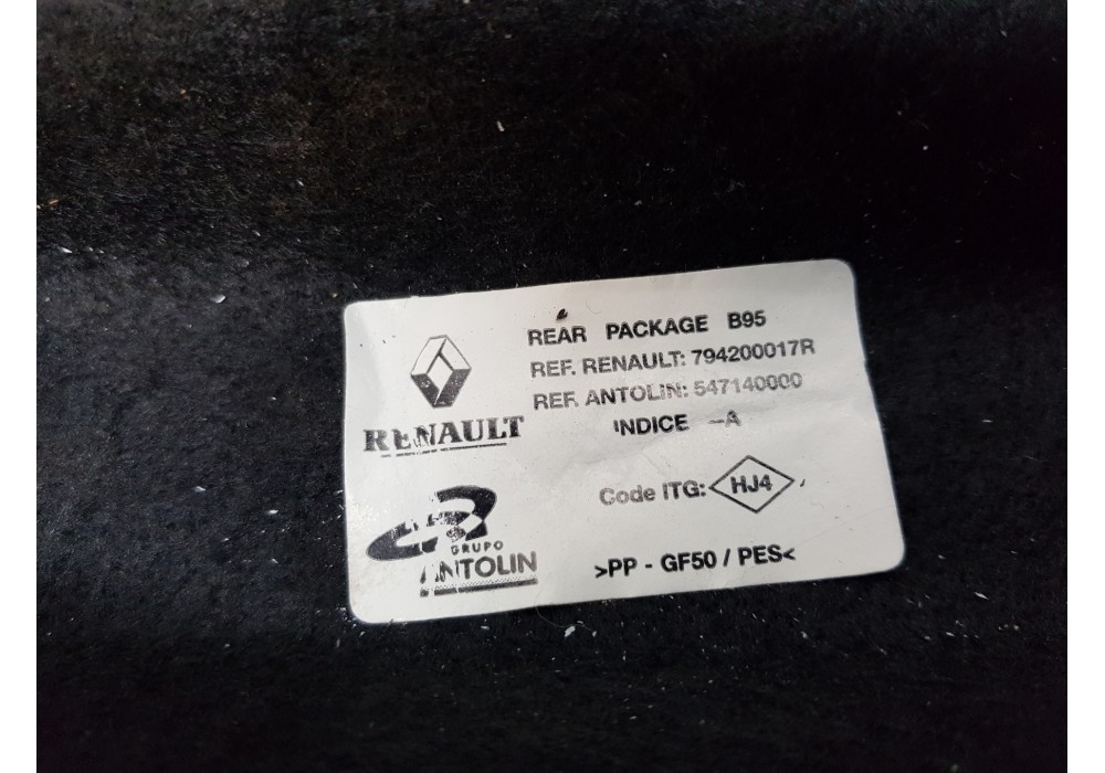 Recambio de bandeja trasera para renault megane iii berlina 5 p authentique referencia OEM IAM 794200017R   Recambio de bandeja trasera para renault megane iii berlina 5 p authentique referencia OEM IAM 794200017R
