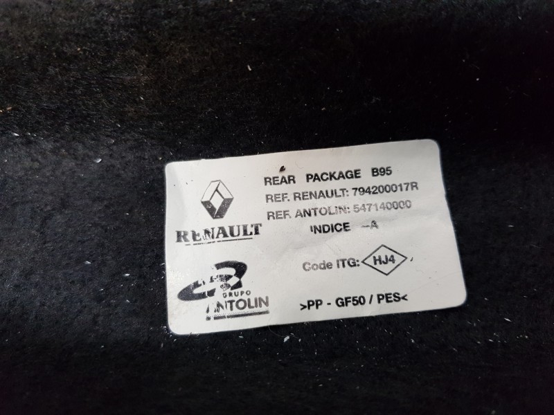 Recambio de bandeja trasera para renault megane iii berlina 5 p authentique referencia OEM IAM 794200017R   Recambio de bandeja trasera para renault megane iii berlina 5 p authentique referencia OEM IAM 794200017R