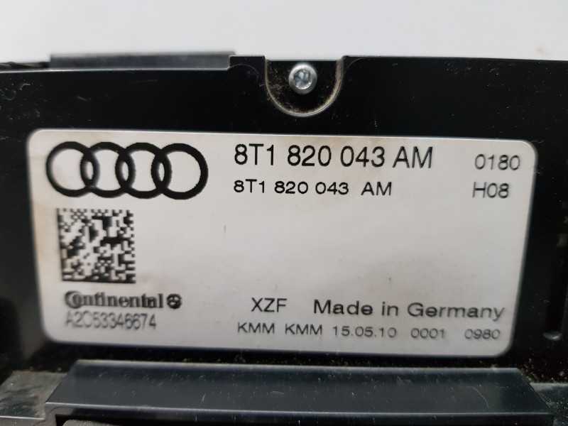 Recambio de mando climatizador para audi q5 (8r) quattro referencia OEM IAM 8T1820043AM 8T1820043AMXZF  Recambio de mando climatizador para audi q5 (8r) quattro referencia OEM IAM 8T1820043AM 8T1820043AMXZF