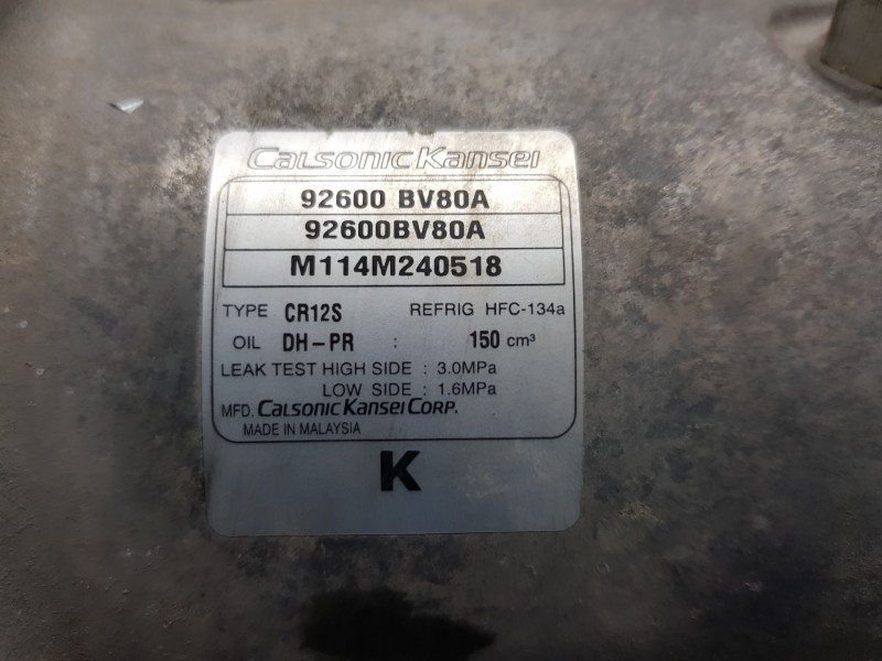 Recambio de compresor aire acondicionado para nissan juke (f15) visia referencia OEM IAM 92600BV80A  