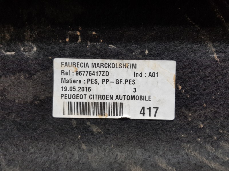 Recambio de bandeja trasera para peugeot 308 acces referencia OEM IAM 98114924ZD  