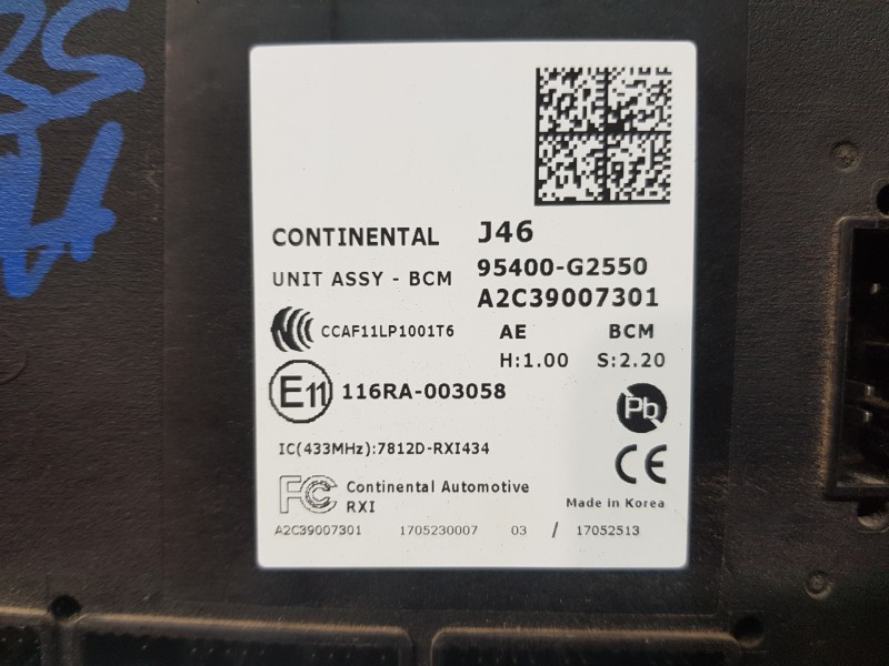 Recambio de modulo confort para hyundai ioniq klass referencia OEM IAM 95400G2550  