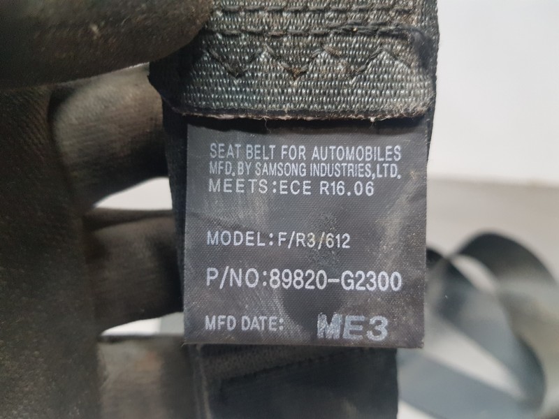 Recambio de cinturon seguridad trasero derecho para hyundai ioniq klass referencia OEM IAM 89820G2300TRY  