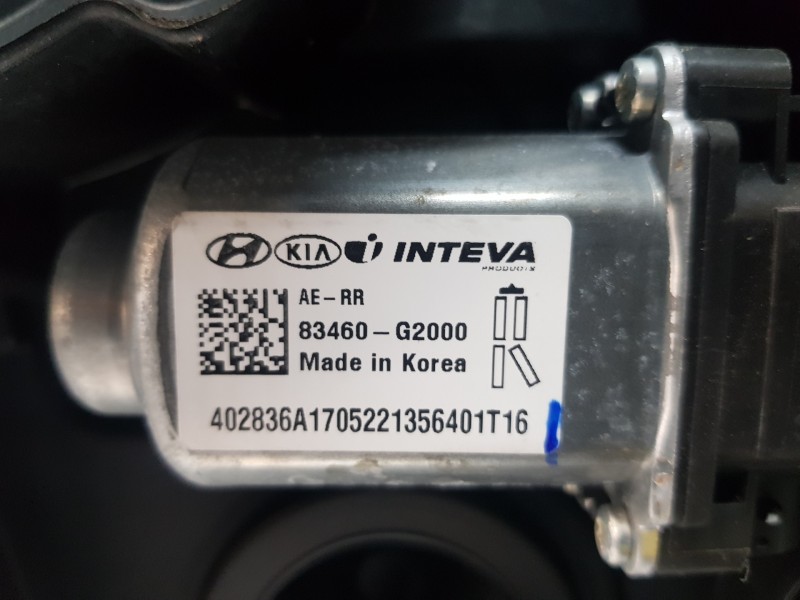 Recambio de elevalunas trasero derecho para hyundai ioniq klass referencia OEM IAM 83481G2000  