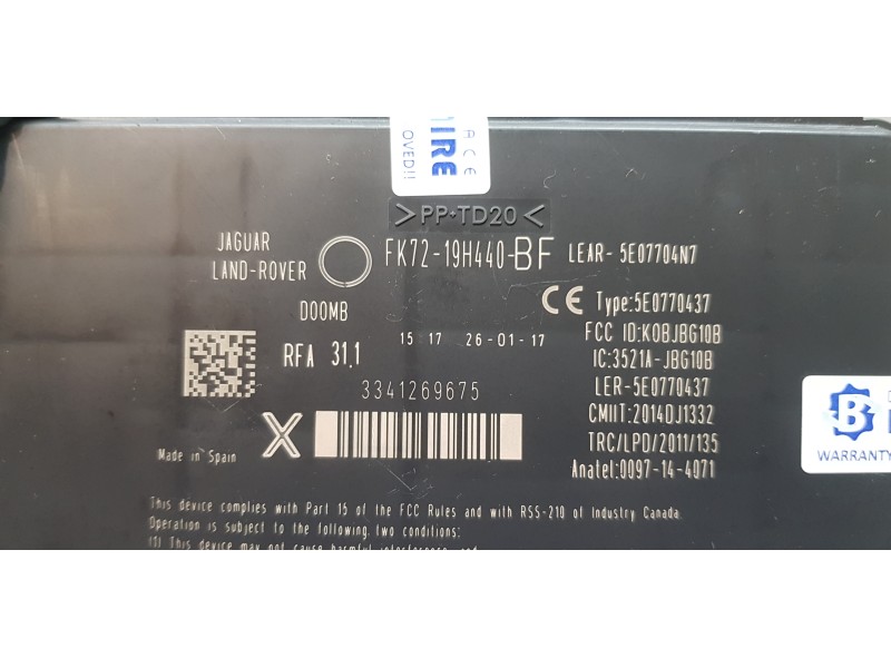 Recambio de modulo electronico para land rover discovery sport pure referencia OEM IAM FK7219H440BF  