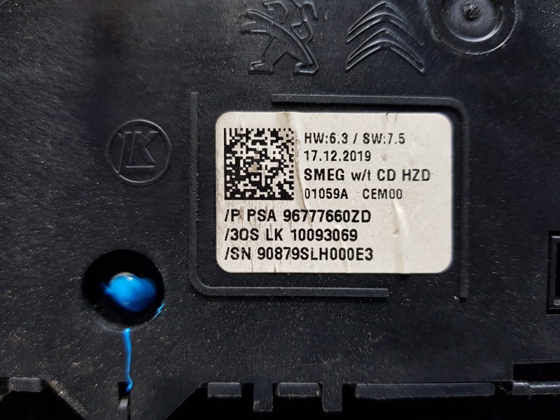 Recambio de mando climatizador para peugeot 308 sw allure referencia OEM IAM 96777660ZD  