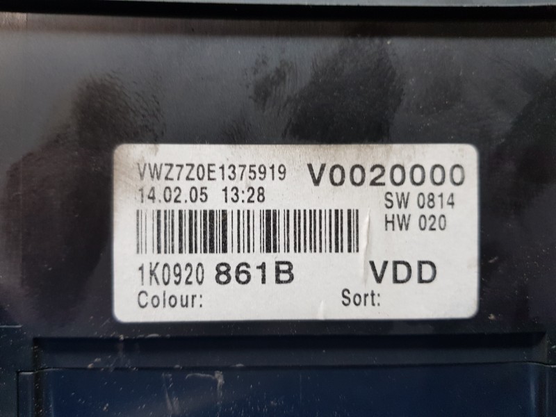 Recambio de cuadro instrumentos para volkswagen golf v berlina (1k1) highline referencia OEM IAM 1K0920861B 1K0920861B000 1K0920