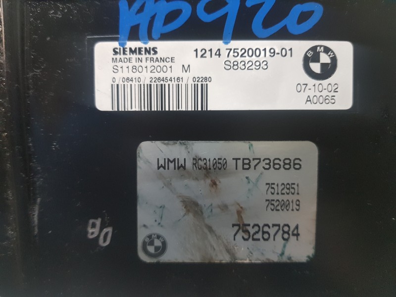 Recambio de centralita motor uce para bmw mini (r50,r53) cooper referencia OEM IAM 12147520019  