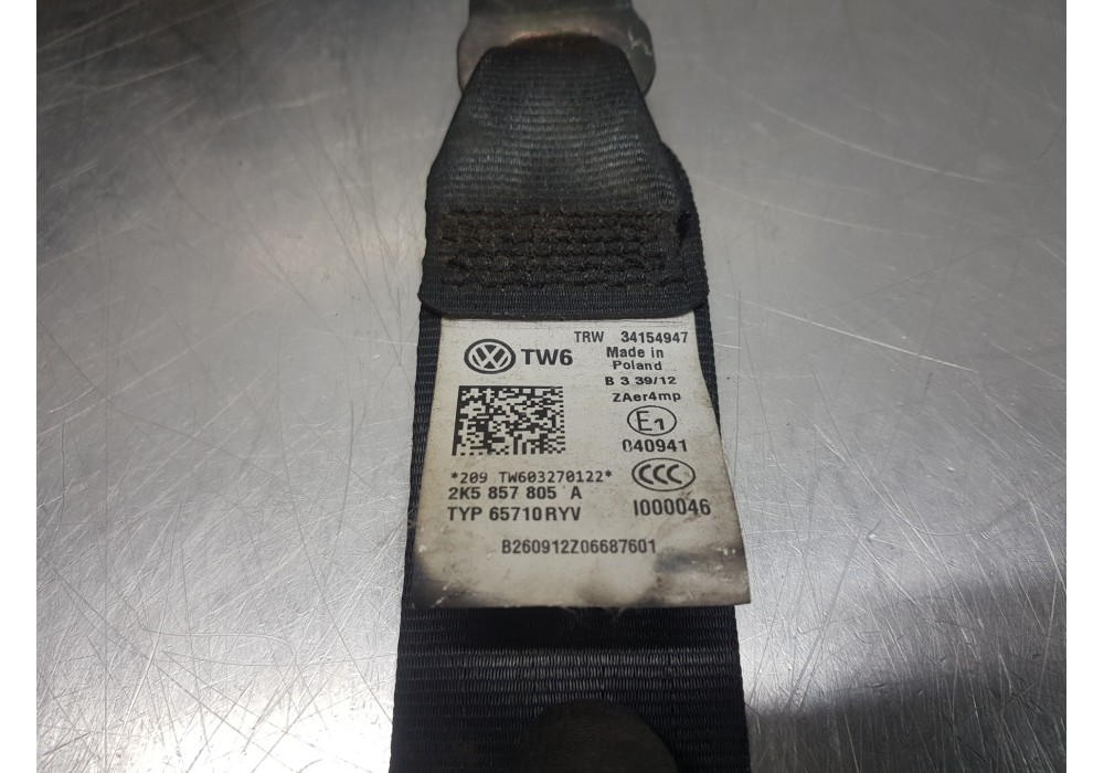 Recambio de cinturon seguridad delantero izquierdo para volkswagen caddy ka/kb (2c) tramper referencia OEM IAM 2K5857811CRYV 2K5