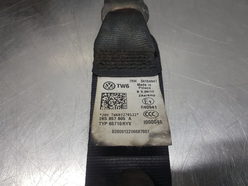 Recambio de cinturon seguridad delantero izquierdo para volkswagen caddy ka/kb (2c) tramper referencia OEM IAM 2K5857811CRYV 2K5