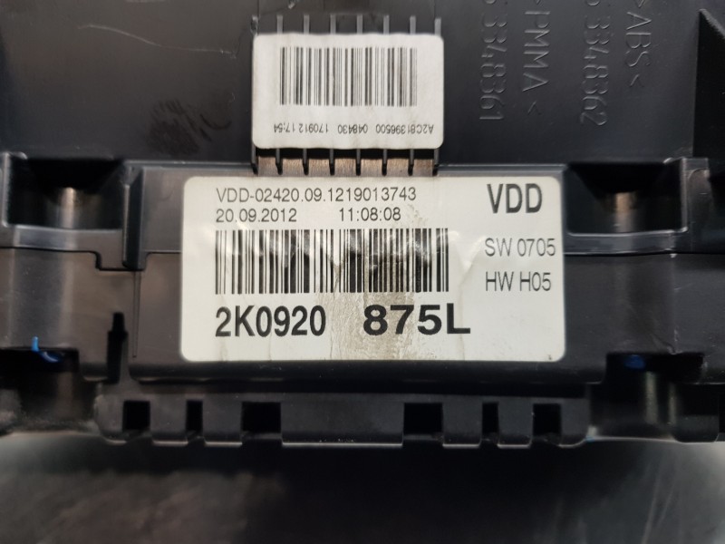 Recambio de cuadro instrumentos para volkswagen caddy ka/kb (2c) tramper referencia OEM IAM 2K0920875L  