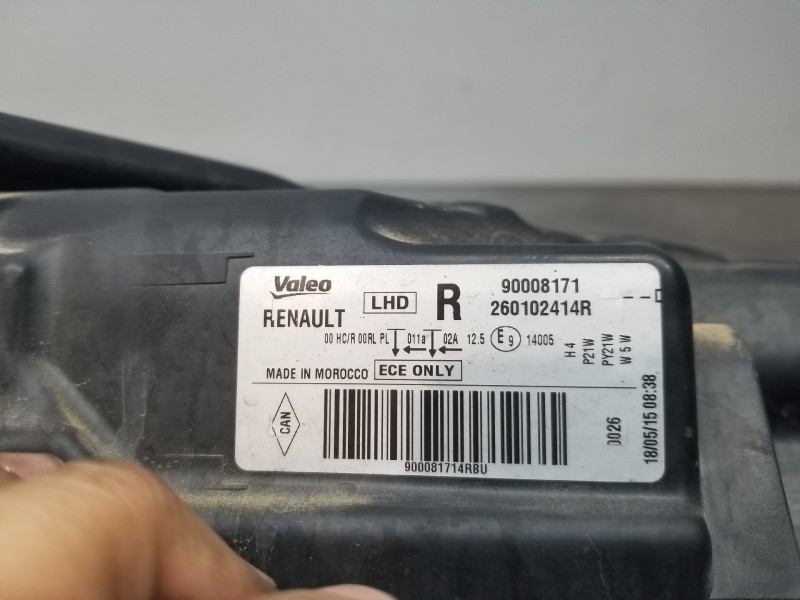 Recambio de faro derecho para dacia dokker acces referencia OEM IAM 260102414R 90008171 