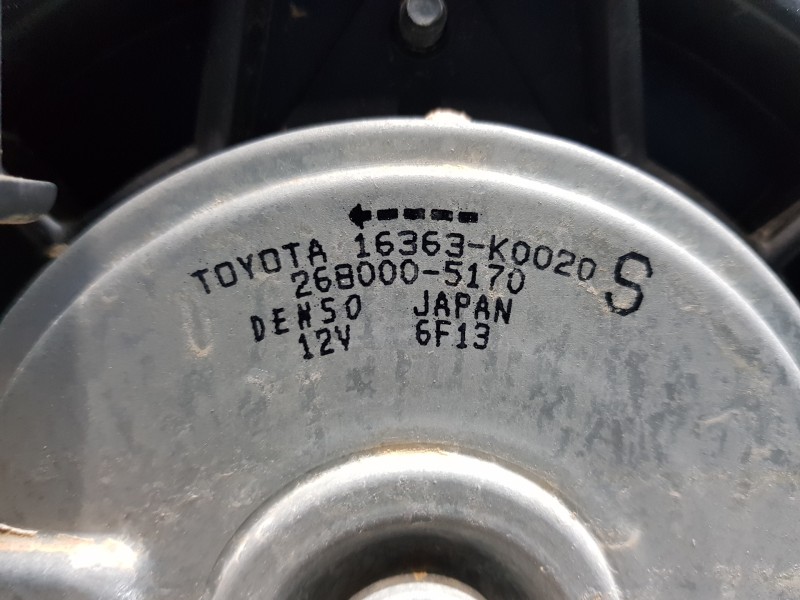Recambio de electroventilador para toyota yaris hybrid referencia OEM IAM 16363K0020  