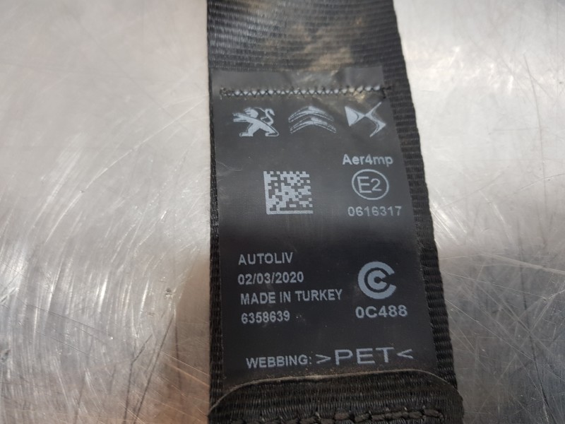 Recambio de cinturon seguridad trasero derecho para citroen ds 7 crossback referencia OEM IAM 98158613XX  