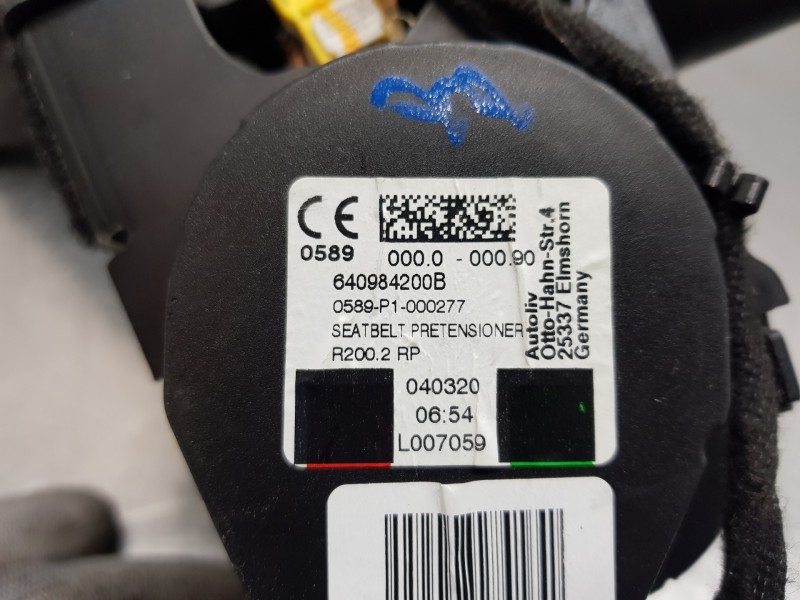 Recambio de cinturon seguridad trasero izquierdo para citroen ds 7 crossback referencia OEM IAM 98158613XX  