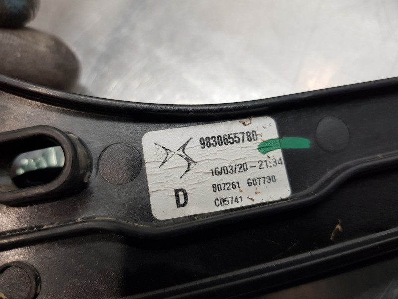 Recambio de elevalunas delantero derecho para citroen ds 7 crossback referencia OEM IAM 9830655780 9829510580 