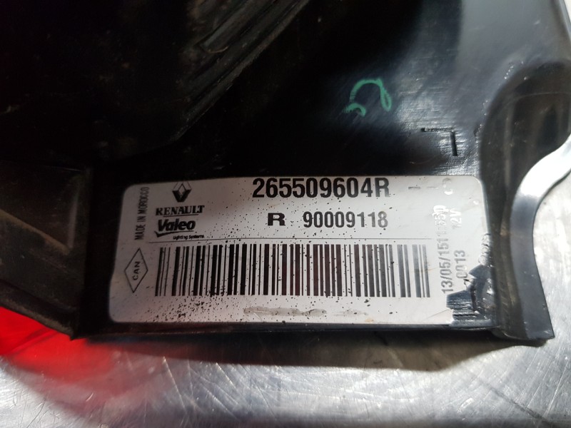 Recambio de piloto trasero derecho para dacia dokker acces referencia OEM IAM 265509604R  