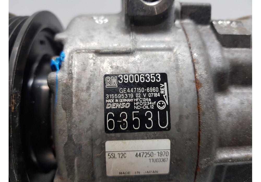 Recambio de compresor aire acondicionado para opel corsa e design referencia OEM IAM 39006353 31559319 