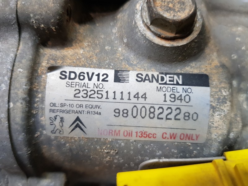 Recambio de compresor aire acondicionado para peugeot 206+ x-line referencia OEM IAM 9800822280  