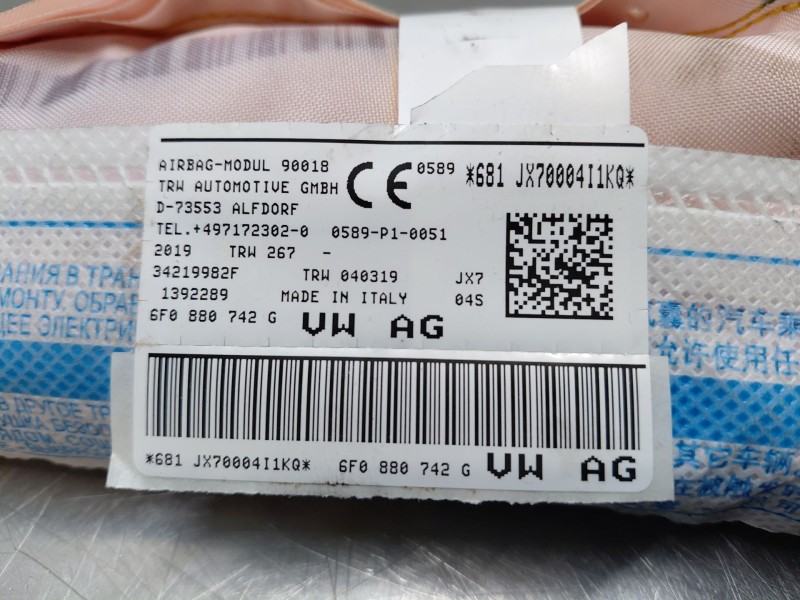 Recambio de airbag cortina delantero derecho para seat ibiza (kj1) style referencia OEM IAM 6F0880742G  