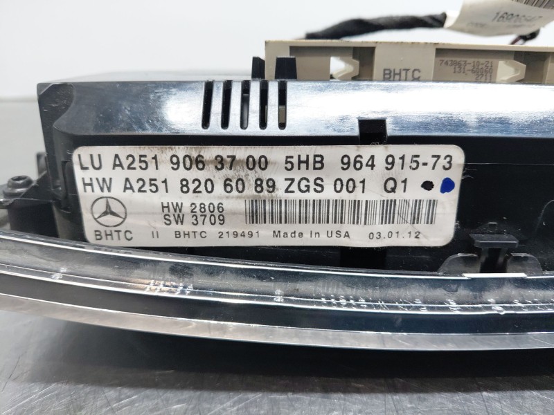 Recambio de mando climatizador para mercedes-benz clase gl (x166) 450 grand edition referencia OEM IAM a2519063700 a2518206089 