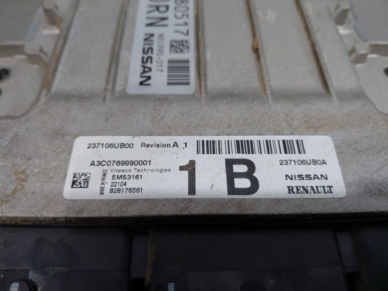 Recambio de centralita motor uce para nissan qashqai (j12) acenta referencia OEM IAM 237106UB00  