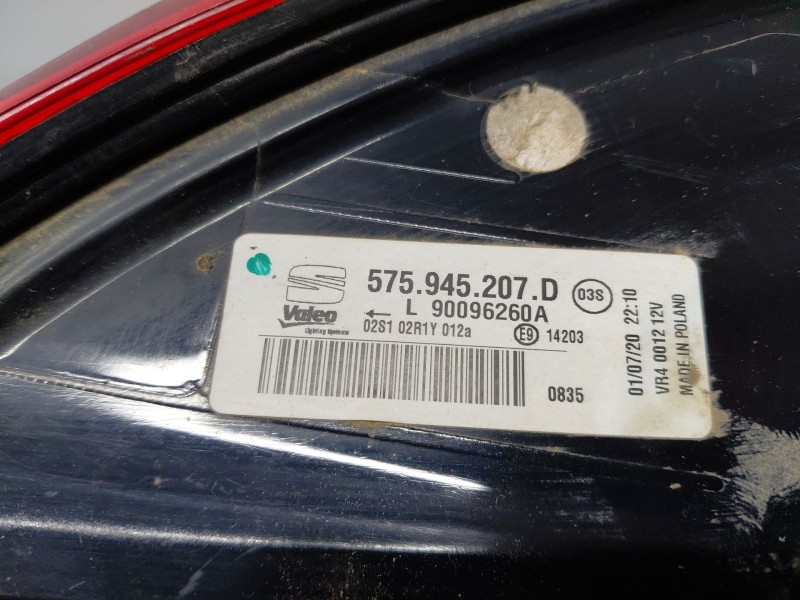 Recambio de piloto trasero izquierdo para seat ateca style go referencia OEM IAM 575945207D  