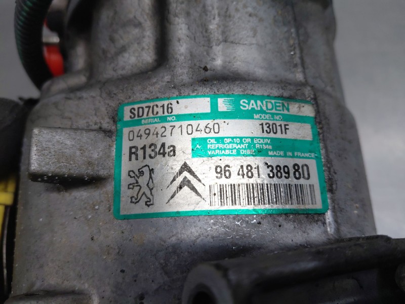 Recambio de compresor aire acondicionado para peugeot 407 sw sport referencia OEM IAM 6453WW 9648138980 