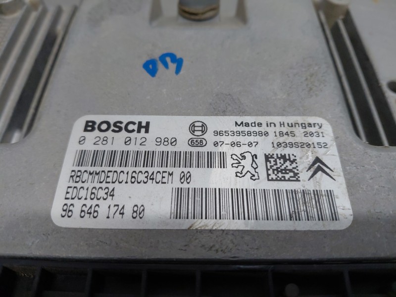 Recambio de centralita motor uce para citroën c4 picasso sx referencia OEM IAM 0281012980 9664617480 