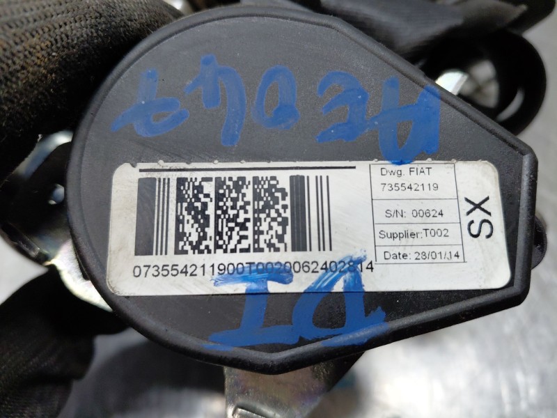 Recambio de cinturon seguridad delantero izquierdo para peugeot bipper tepee active referencia OEM IAM 1613972780  