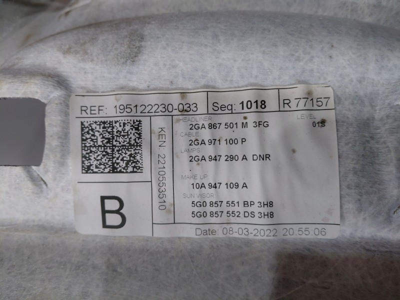 Recambio de techo interior para volkswagen t-roc r-line referencia OEM IAM   