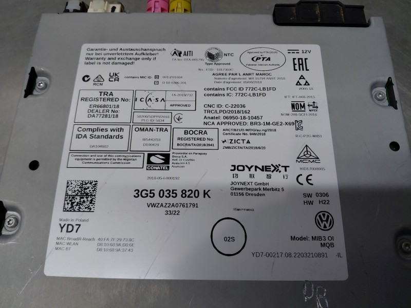 Recambio de sistema audio / radio cd para volkswagen t-cross advance referencia OEM IAM   