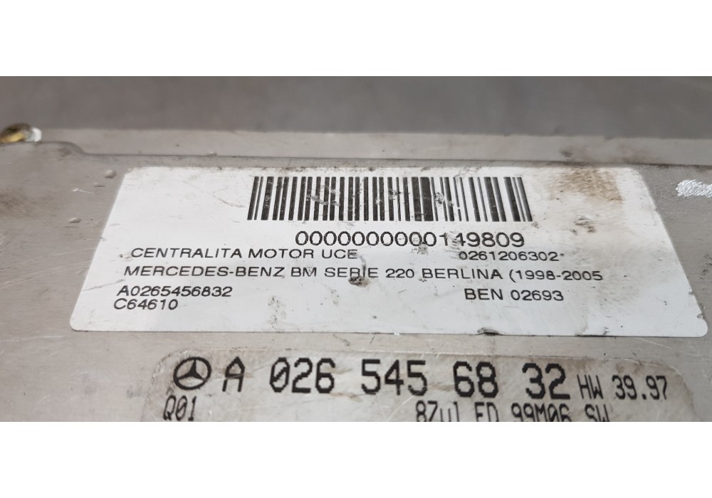 Recambio de centralita motor uce para mercedes clase s (w220) berlina 430 (220.070) referencia OEM IAM A0265456832  