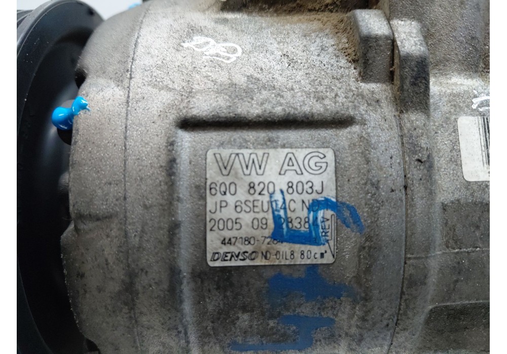 Recambio de compresor aire acondicionado para seat ibiza iii (6l1) 1.4 tdi referencia OEM IAM 6Q0820803P 6Q0820803j 