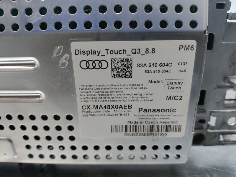 Recambio de pantalla multifuncion para audi q3 (f3b) 35 tdi referencia OEM IAM   